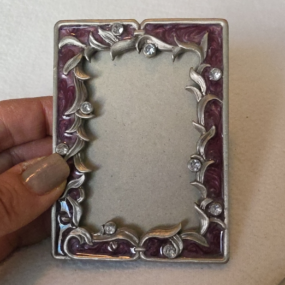 Decorative Miniature Photo Frame Set in Green, Purple, and Gold - Picture 2 of 4